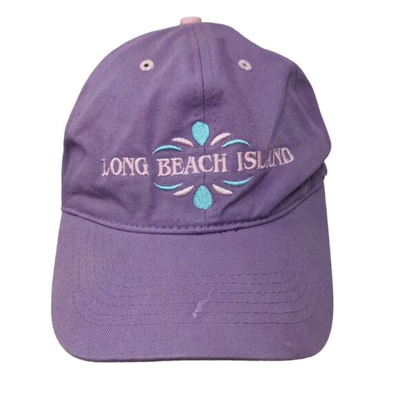 JHats Women's Strapback Hat Purple Adjustable Embroidered Long Beach Island Logo - Picture 1 of 7